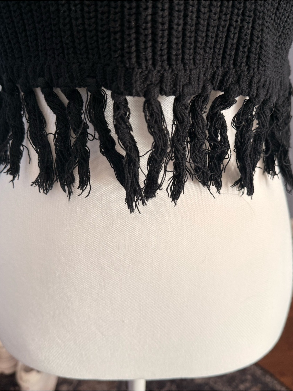 wild fable Black Knit Fringe Crop Tank - Picture 3 of 3